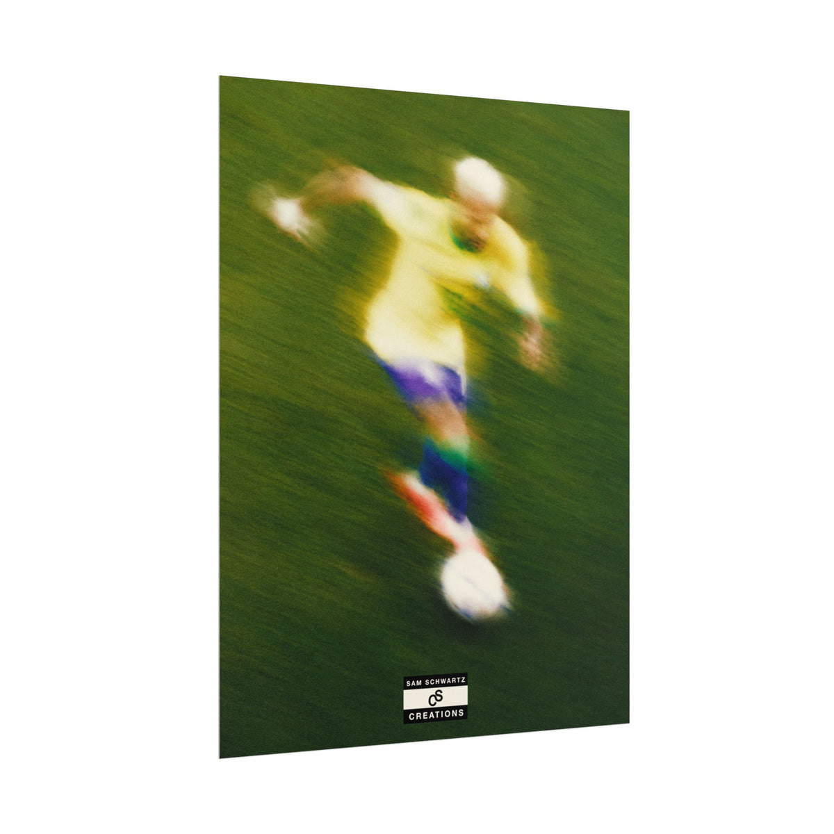 3/3 The Brazilian Prince Soccer Action Rolled Poster — Vintage Neymar Football Player Wall Art
