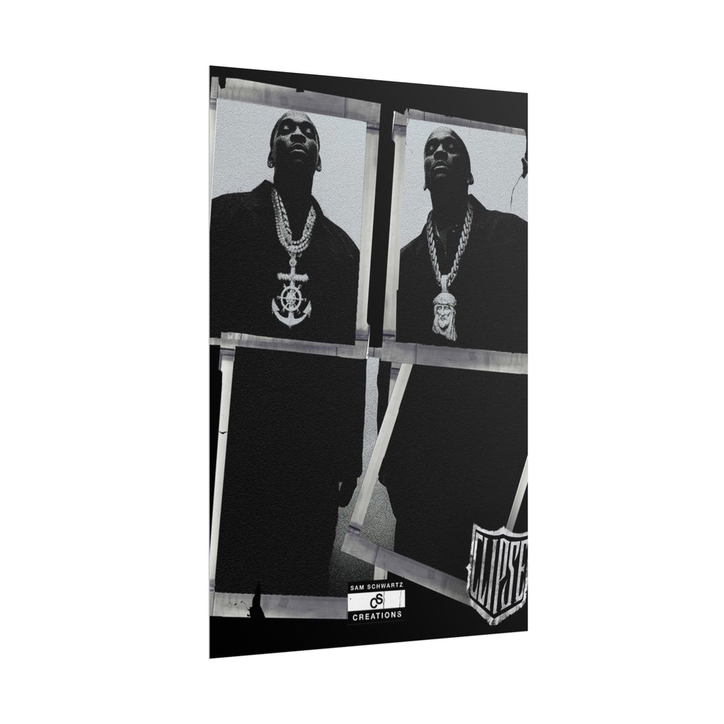 Clipse Chains Poster | Hip-Hop Portrait Wall Art