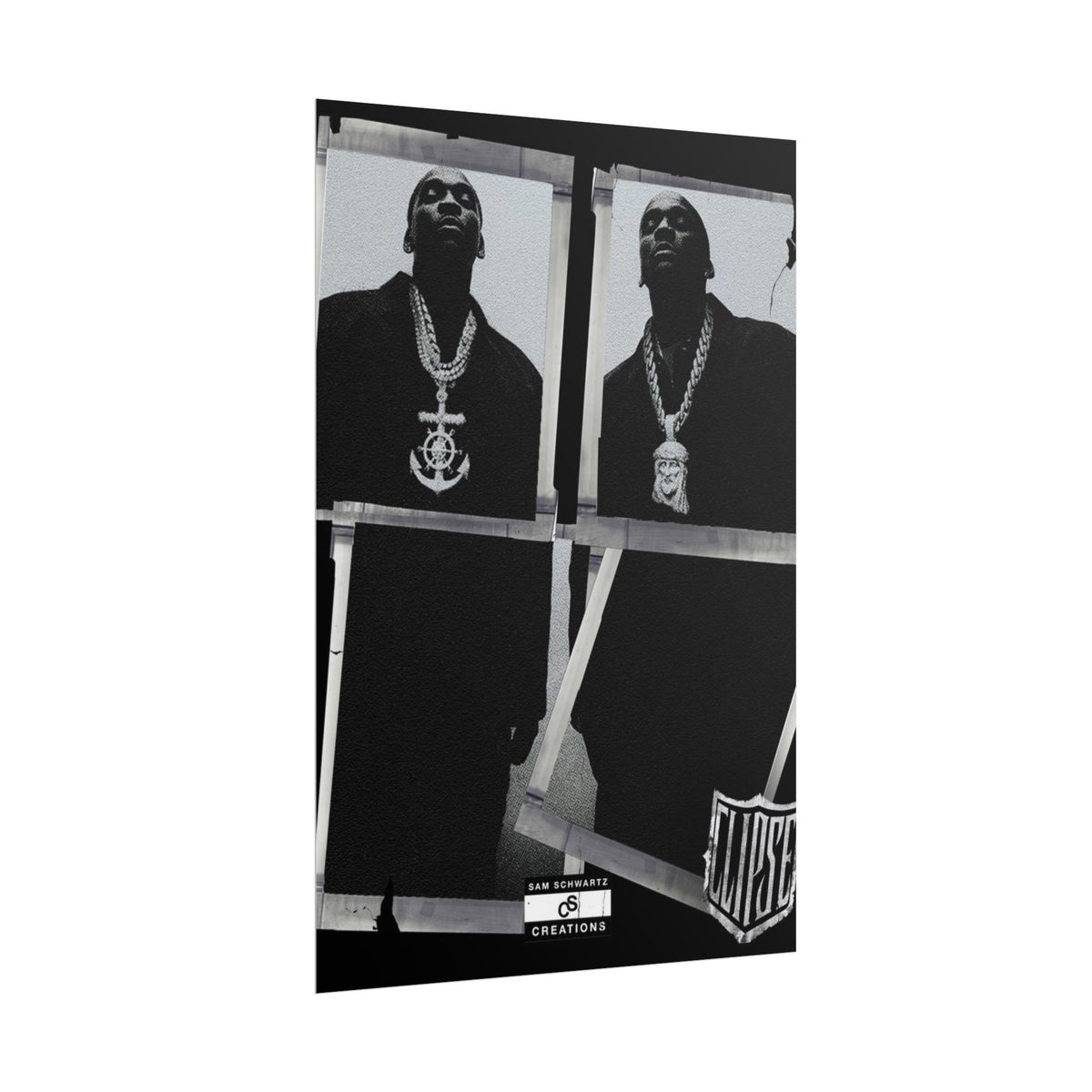 Clipse Chains Poster | Hip-Hop Portrait Wall Art