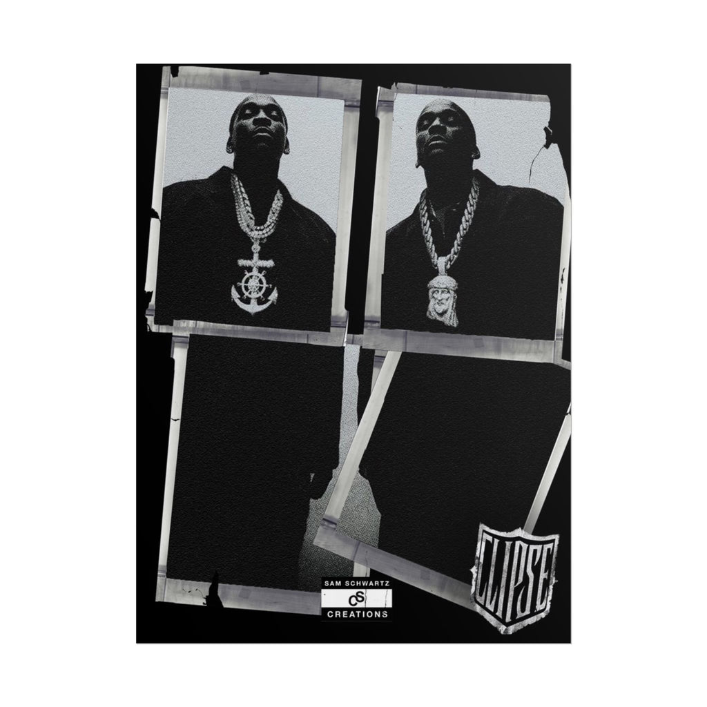 Clipse Chains Poster | Hip-Hop Portrait Wall Art