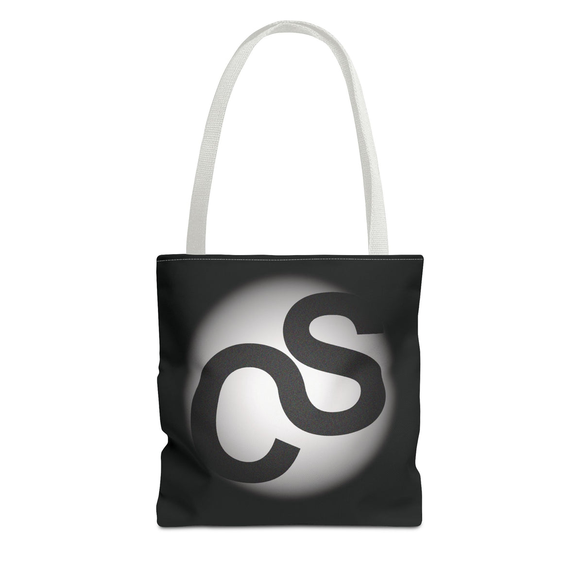 Monochrome Sam Schwartz Creations Logo Tote Bag – Minimalist Black & White Carryall