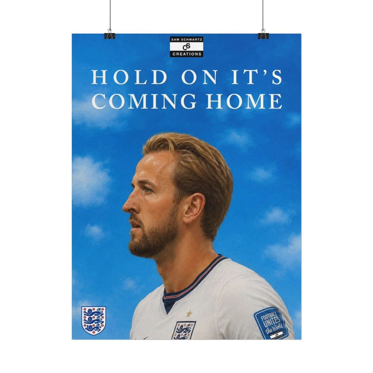 Hold On, It’s Coming Home Poster | Harry Kane England Football Wall Art