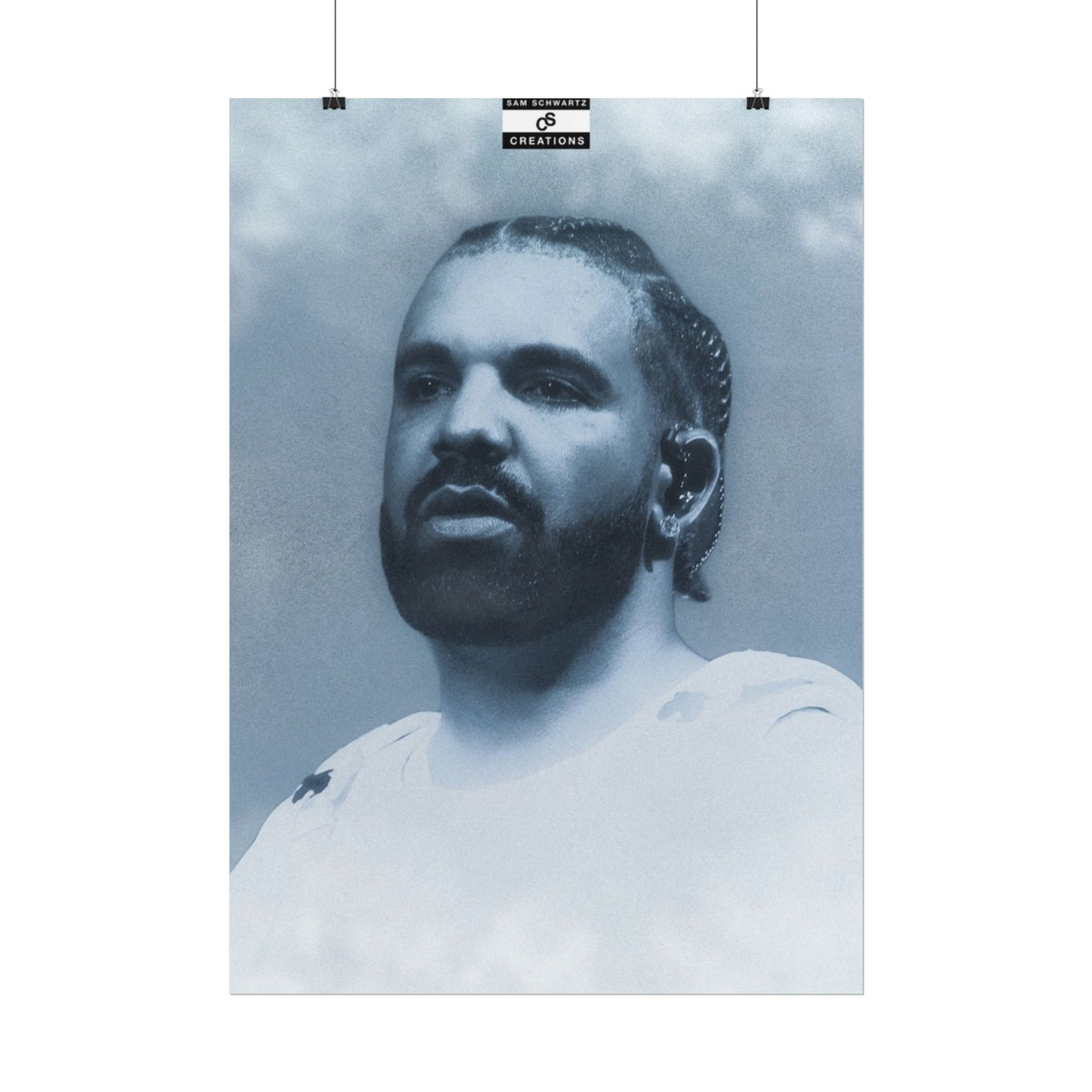 Blue Haze Poster | Drake Music Portrait Wall Art