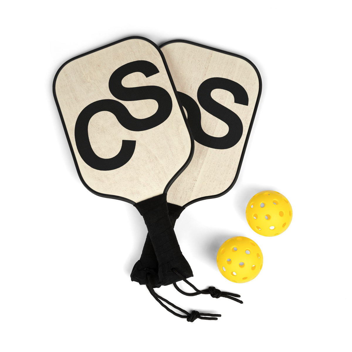 Sam Schwartz Creations Pickleball Paddle Set – Lightweight Wood Paddles with Sam Schwartz Creations Logo & Balls