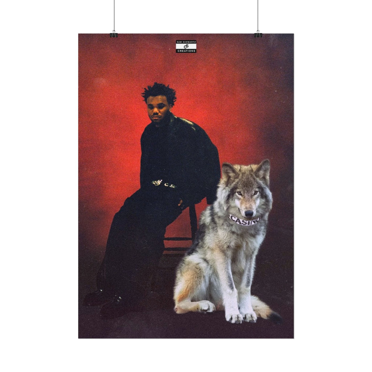 Casino Wolf Poster | Music Baby Keem and Wolf Wall Art