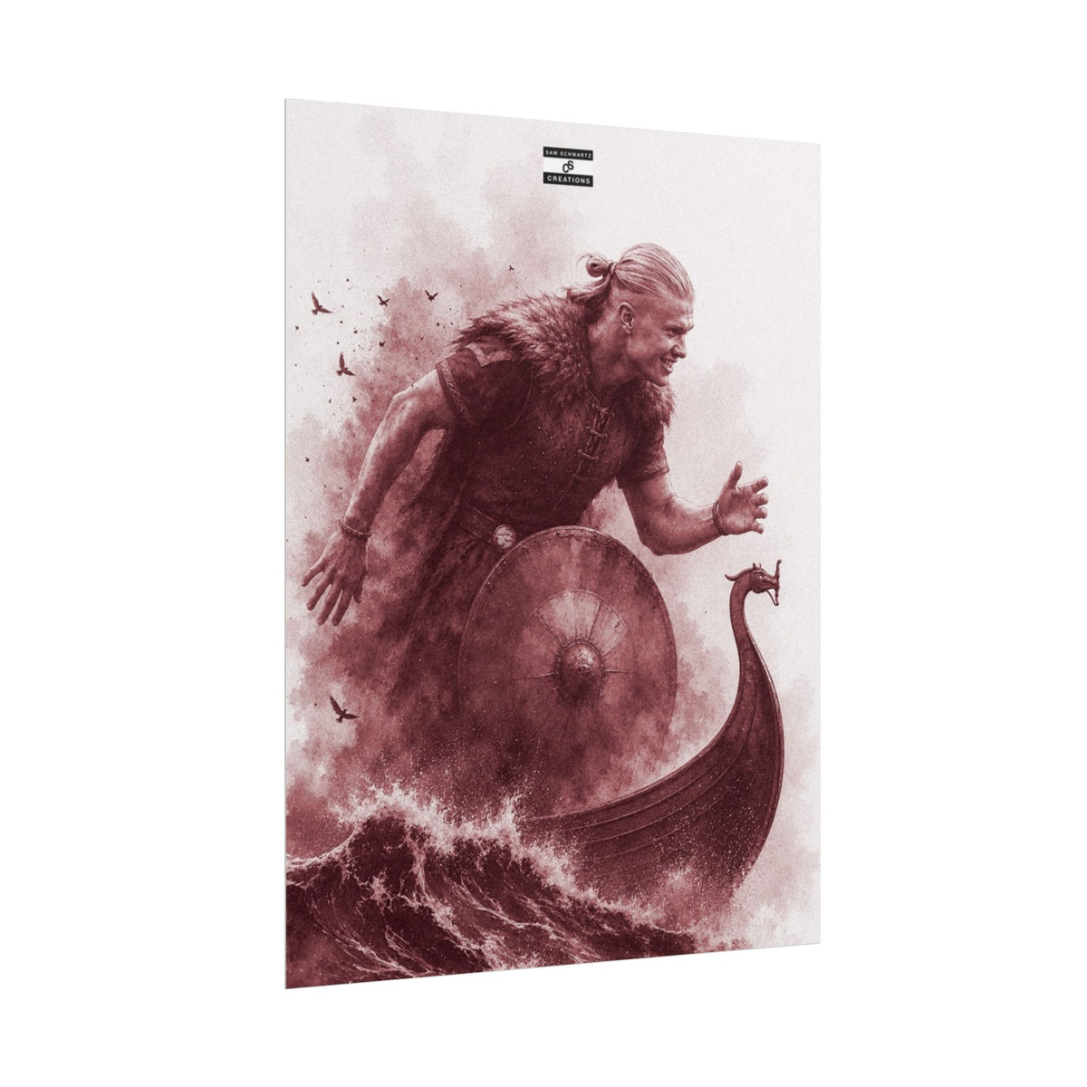 The Viking Poster | Erling Haaland Football Wall Art