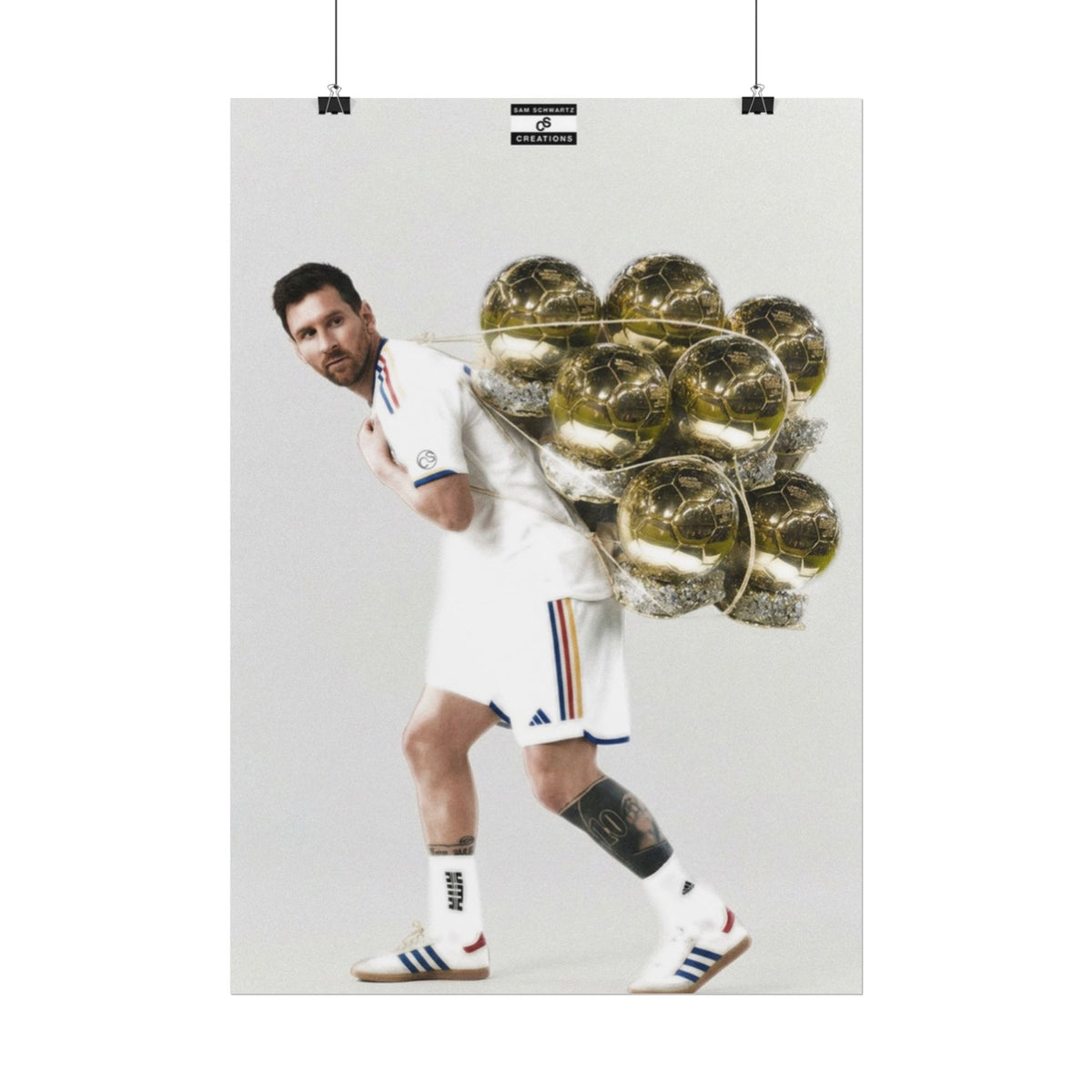 Weight of Greatness Poster | Lionel Messi Ballon d’Or Football Wall Art