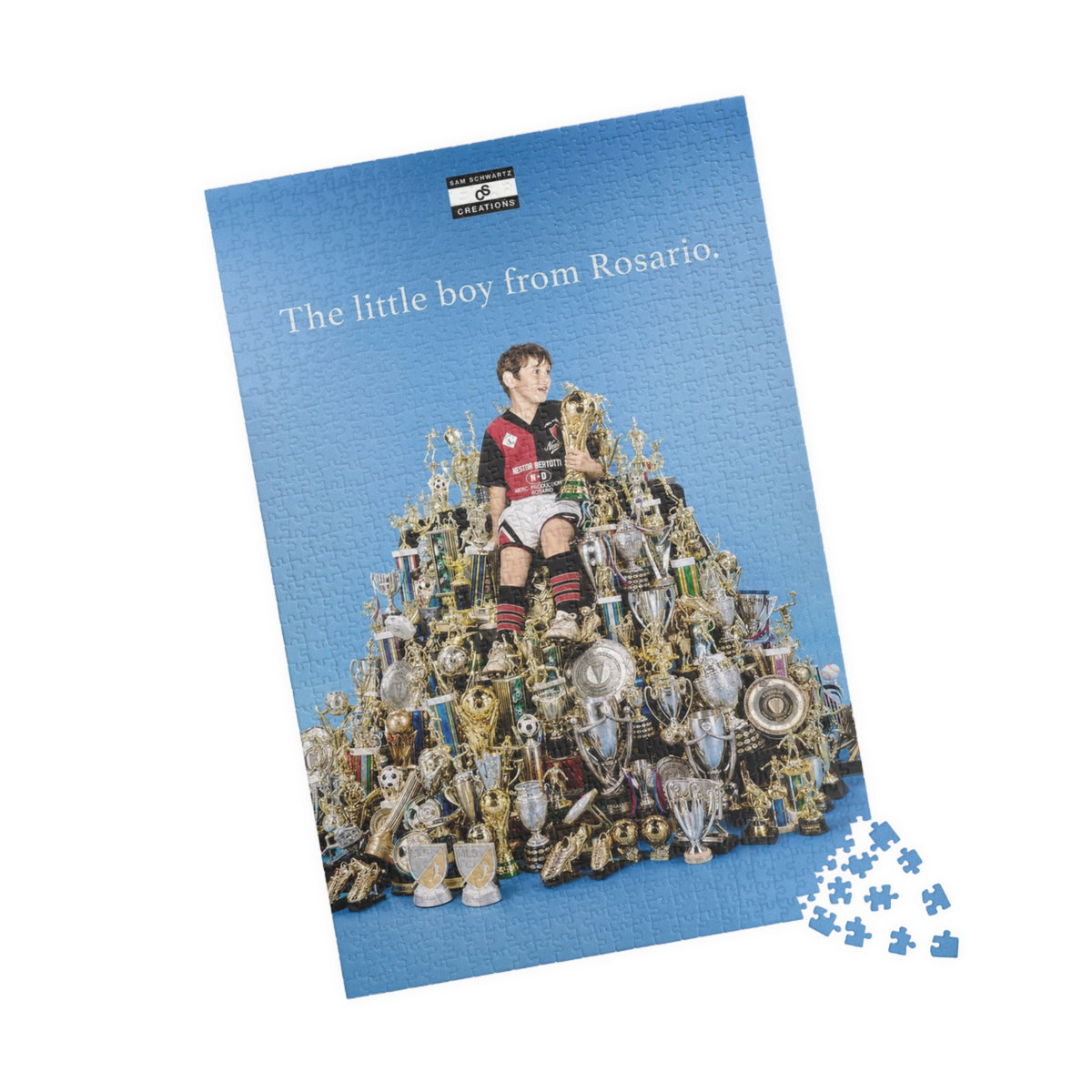 The Little Boy From Rosario Puzzle — Soccer Trophy Collage Jigsaw (110–1014 pcs)