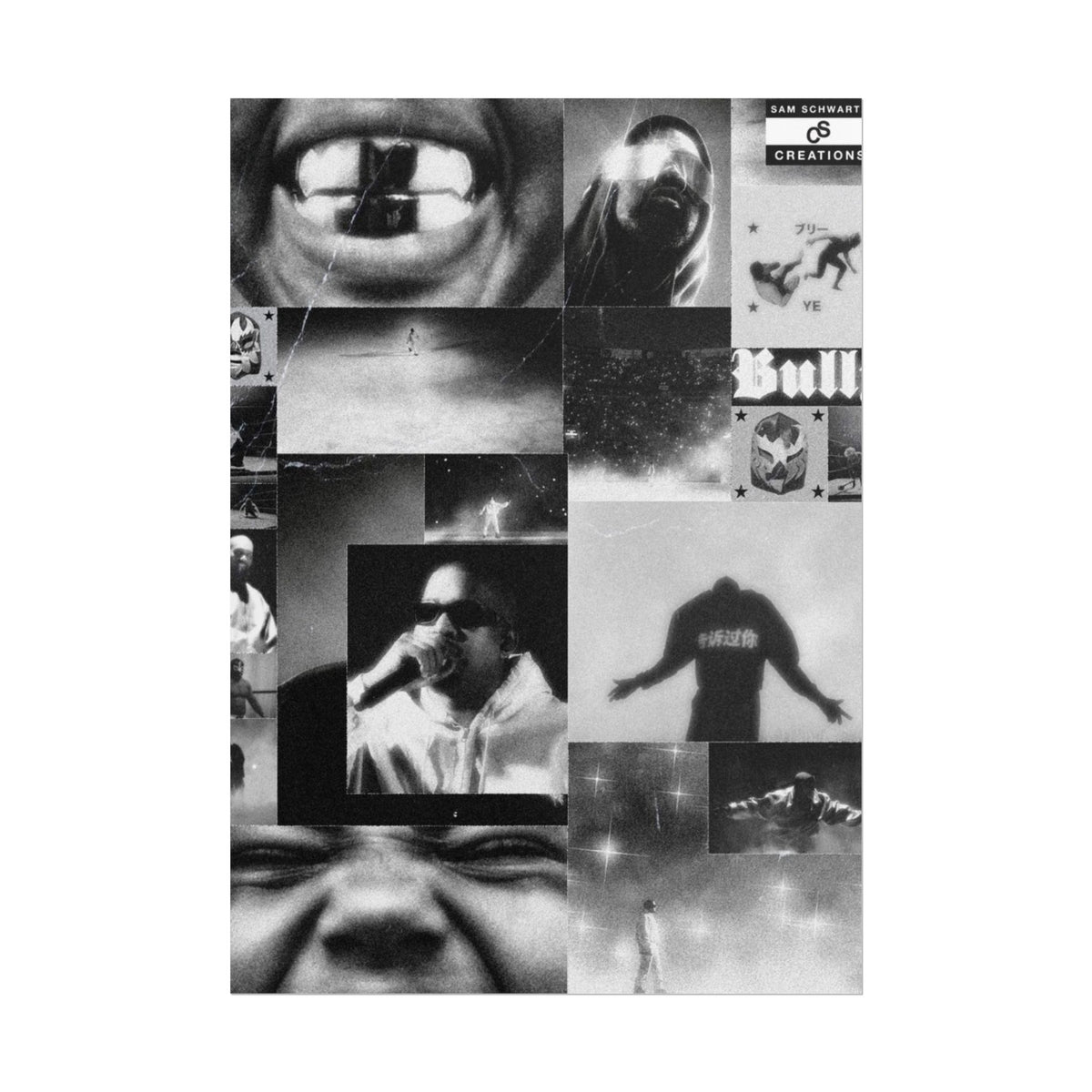 Bully Archive Poster | Experimental Kanye West Music Collage Wall Art