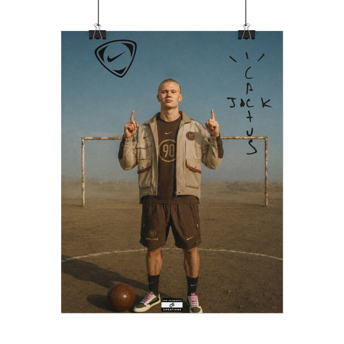 Cactus Jack 90 Poster | Erling Haaland Football Wall Art