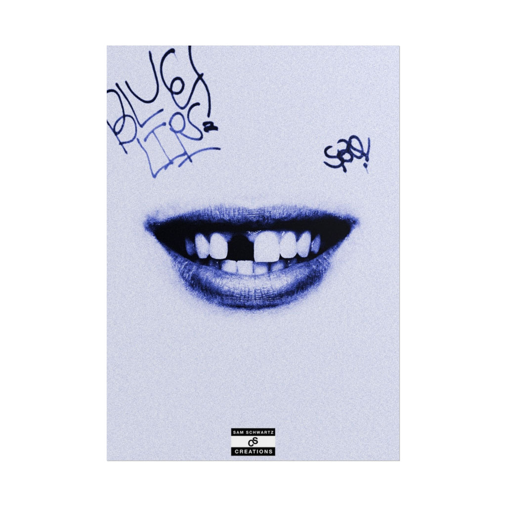 Blue Lips Poster | Experimental Hip-Hop Wall Art