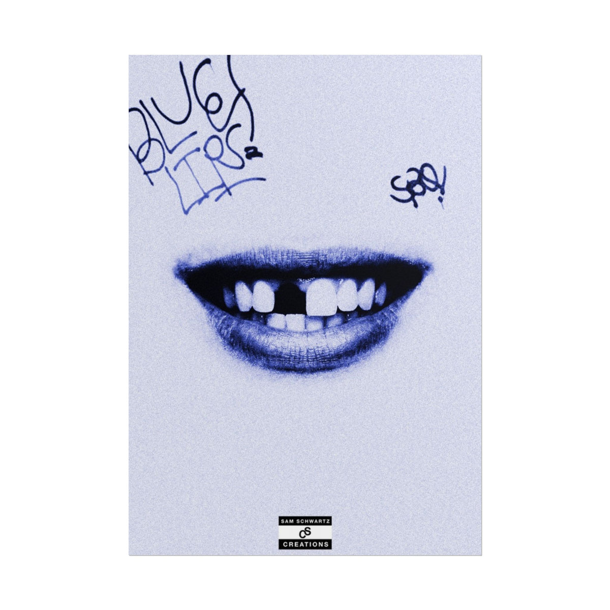 Blue Lips Poster | Experimental Hip-Hop Wall Art