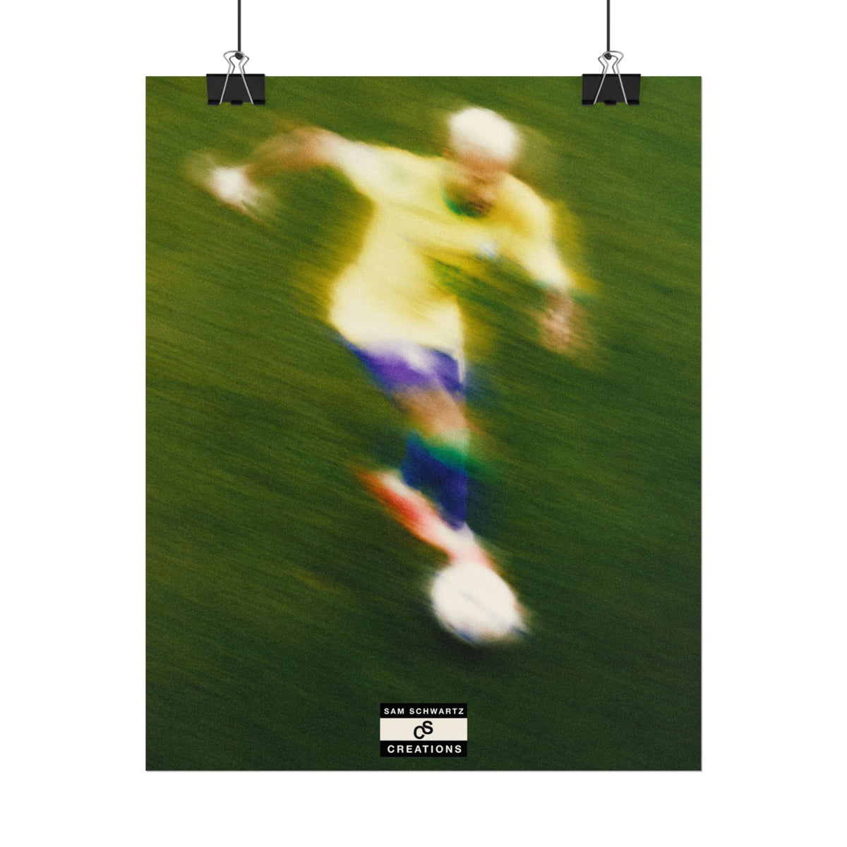 3/3 The Brazilian Prince Soccer Action Rolled Poster — Vintage Neymar Football Player Wall Art