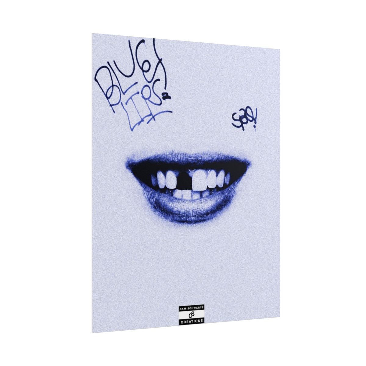Blue Lips Poster | Experimental Hip-Hop Wall Art
