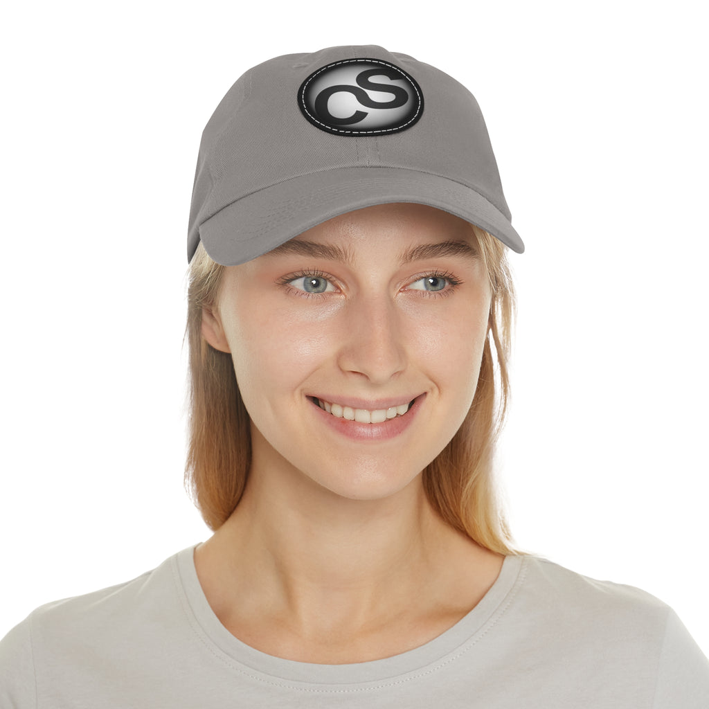 Round Leather Sam Schwartz Creations Patch Hat — Monogram Sam Schwartz Creations Casual Baseball Cap
