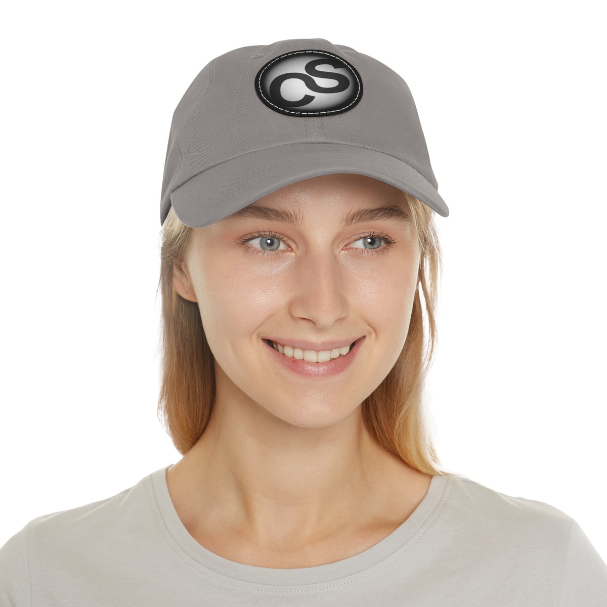 Round Leather Sam Schwartz Creations Patch Hat — Monogram Sam Schwartz Creations Casual Baseball Cap