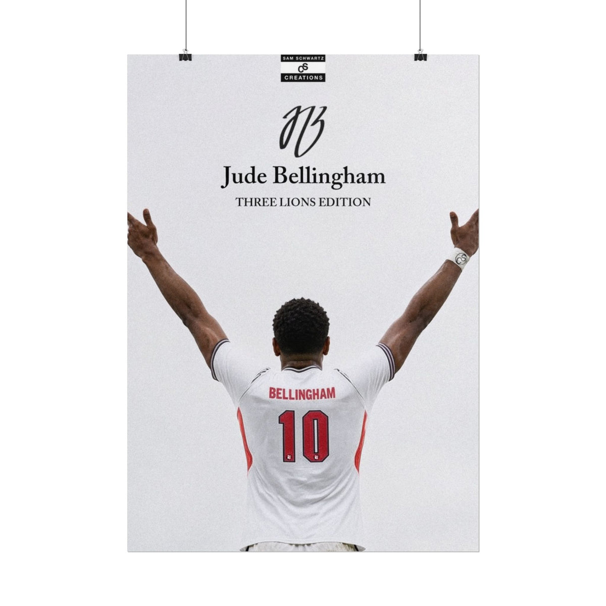 Three Lions Edition Poster | Jude Bellingham England Football Wall Art