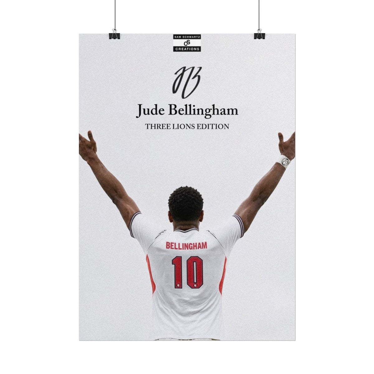 Three Lions Edition Poster | Jude Bellingham England Football Wall Art