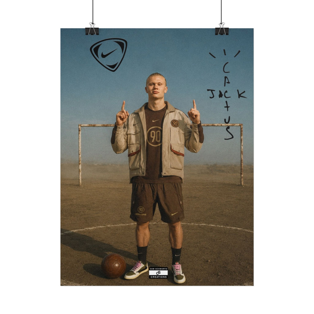Cactus Jack 90 Poster | Erling Haaland Football Wall Art