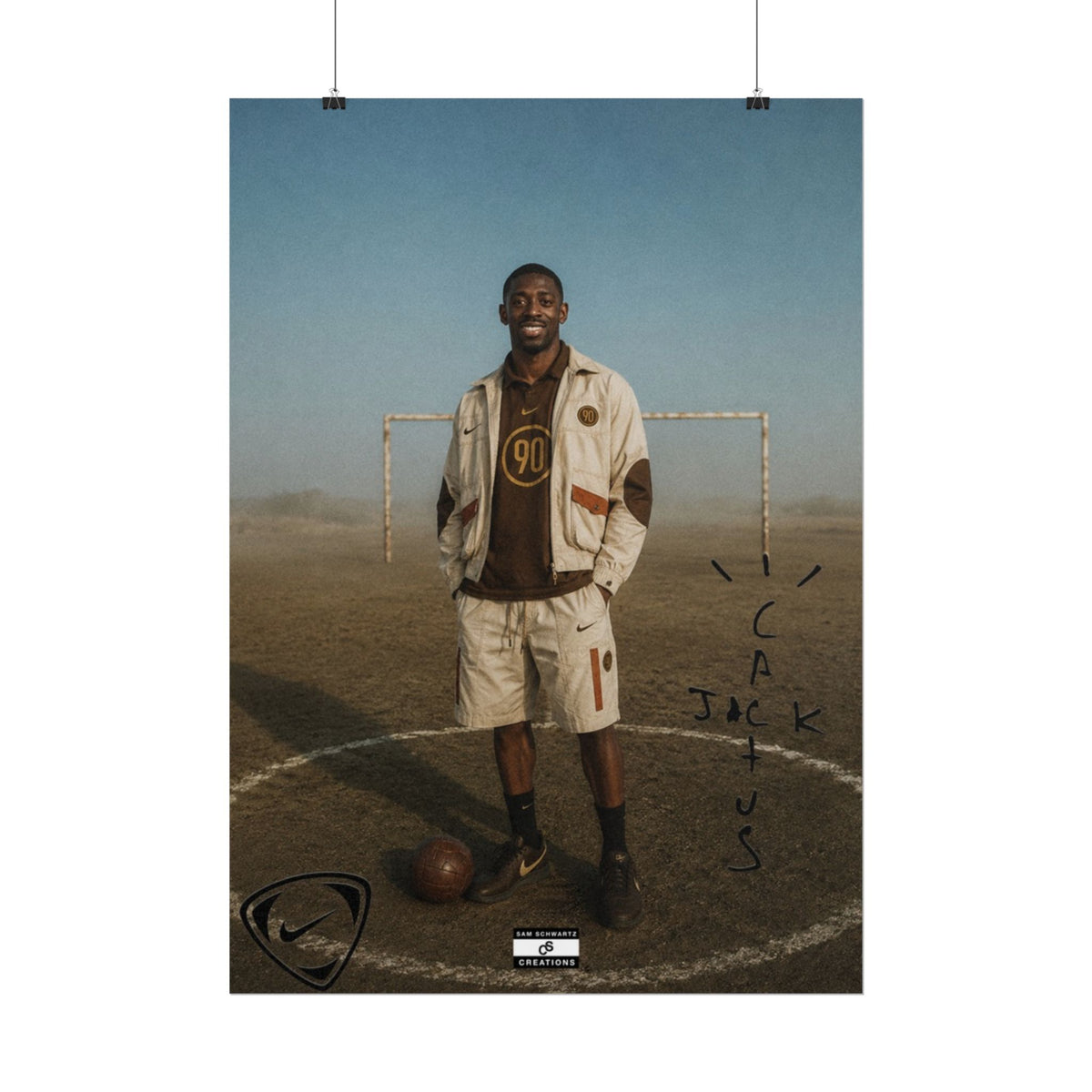 Cactus Jack 90 Poster | Ousmane Dembélé Football Wall Art