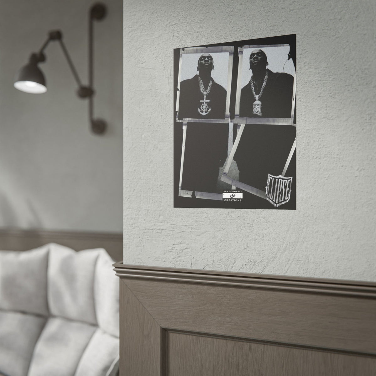 Clipse Chains Poster | Hip-Hop Portrait Wall Art