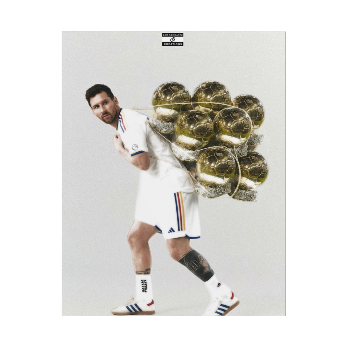 Weight of Greatness Poster | Lionel Messi Ballon d’Or Football Wall Art