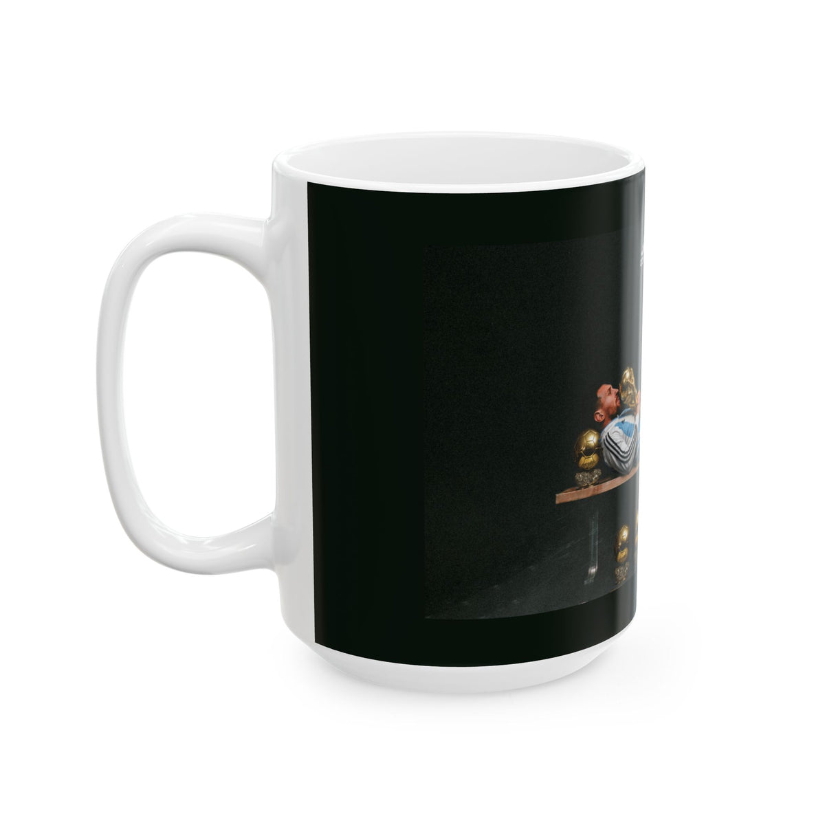 Soccer Champion Ceramic Mug — Relaxing Goalkeeper Design (11oz, 15oz)