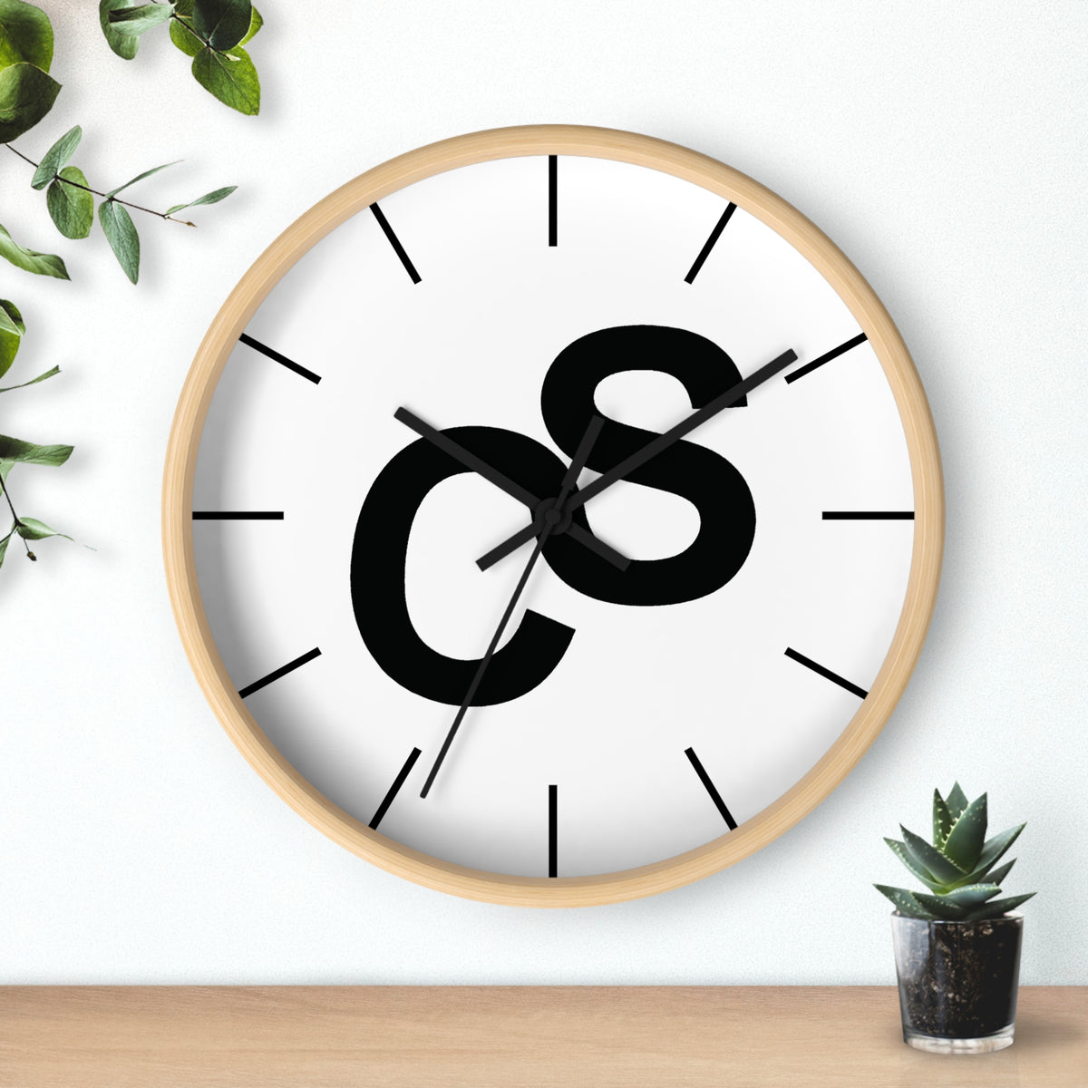 Sam Schwartz Creations Wall Clock — Bold SSC Initials Modern Clock