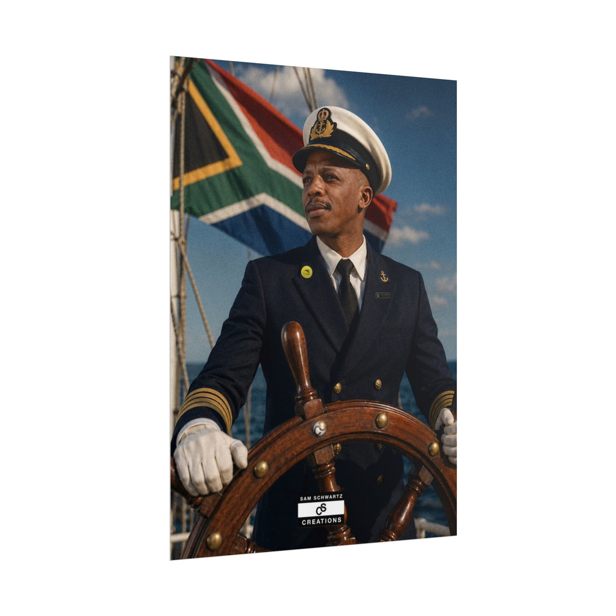 Steering the Nation Poster | South African Football Captain Wall Art