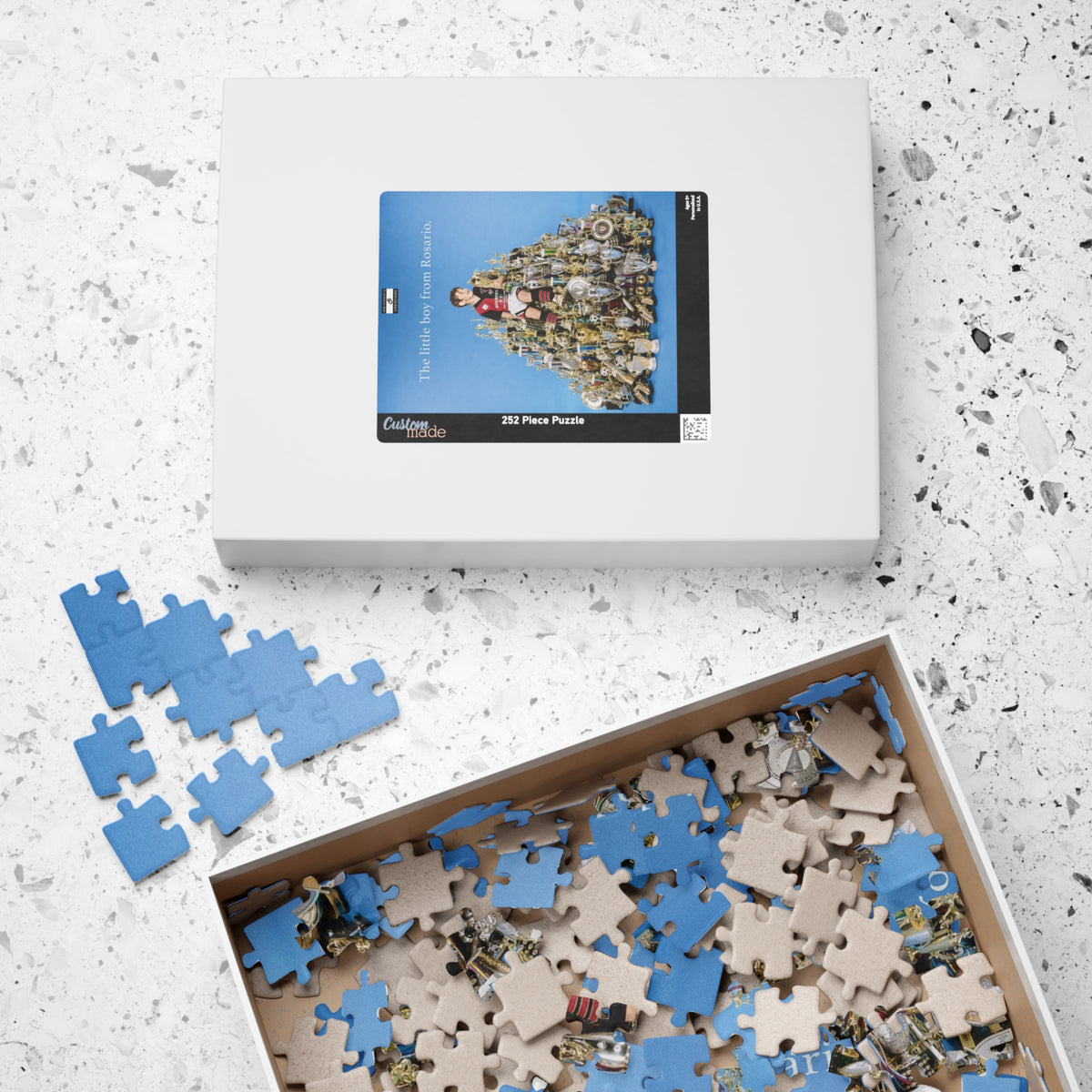 The Little Boy From Rosario Puzzle — Soccer Trophy Collage Jigsaw (110–1014 pcs)