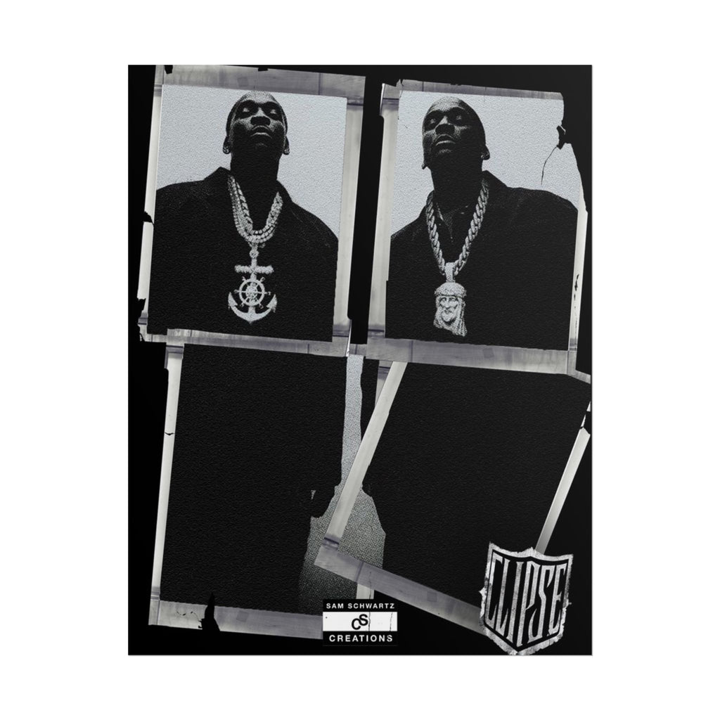 Clipse Chains Poster | Hip-Hop Portrait Wall Art