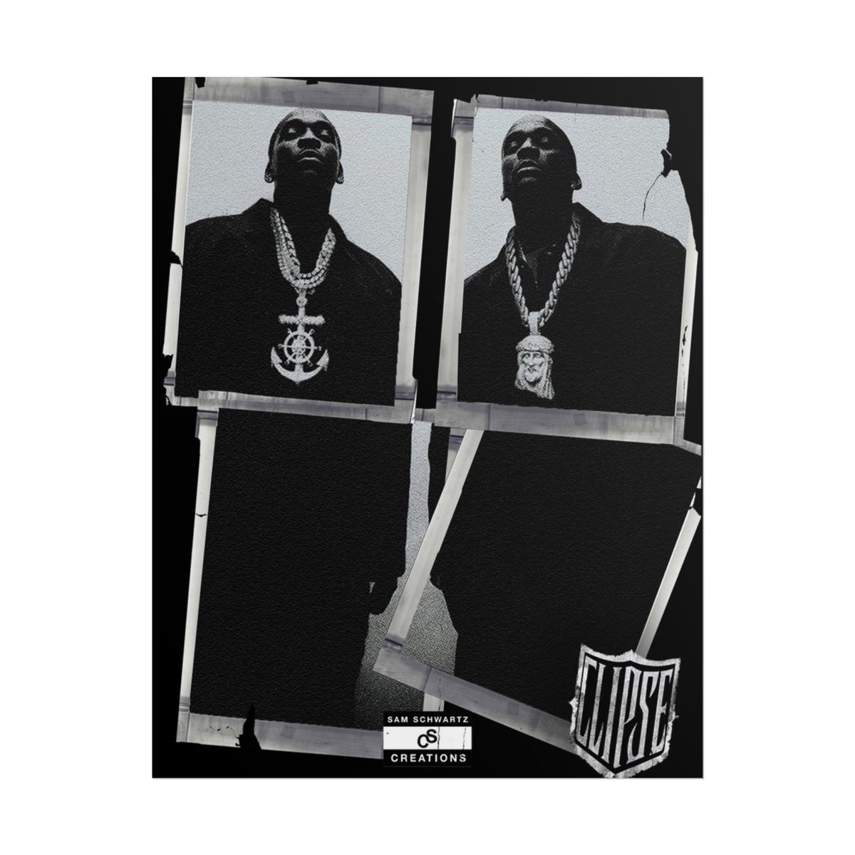 Clipse Chains Poster | Hip-Hop Portrait Wall Art