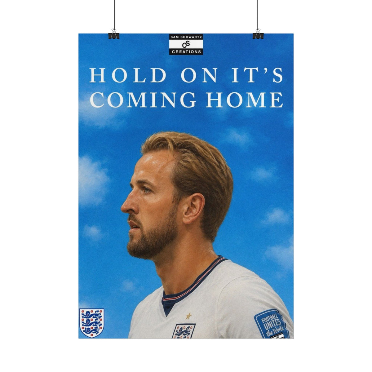Hold On, It’s Coming Home Poster | Harry Kane England Football Wall Art