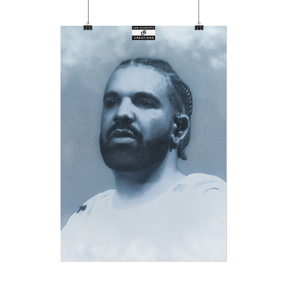 Blue Haze Poster | Drake Music Portrait Wall Art