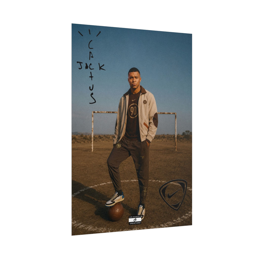 Cactus Jack 90 Poster | Kylian Mbappé Football Wall Art