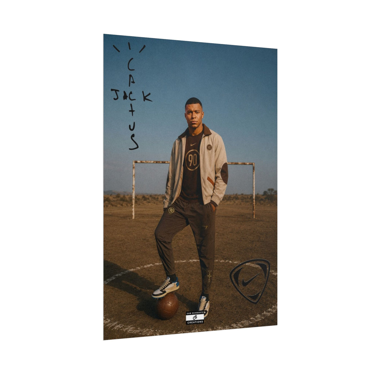 Cactus Jack 90 Poster | Kylian Mbappé Football Wall Art