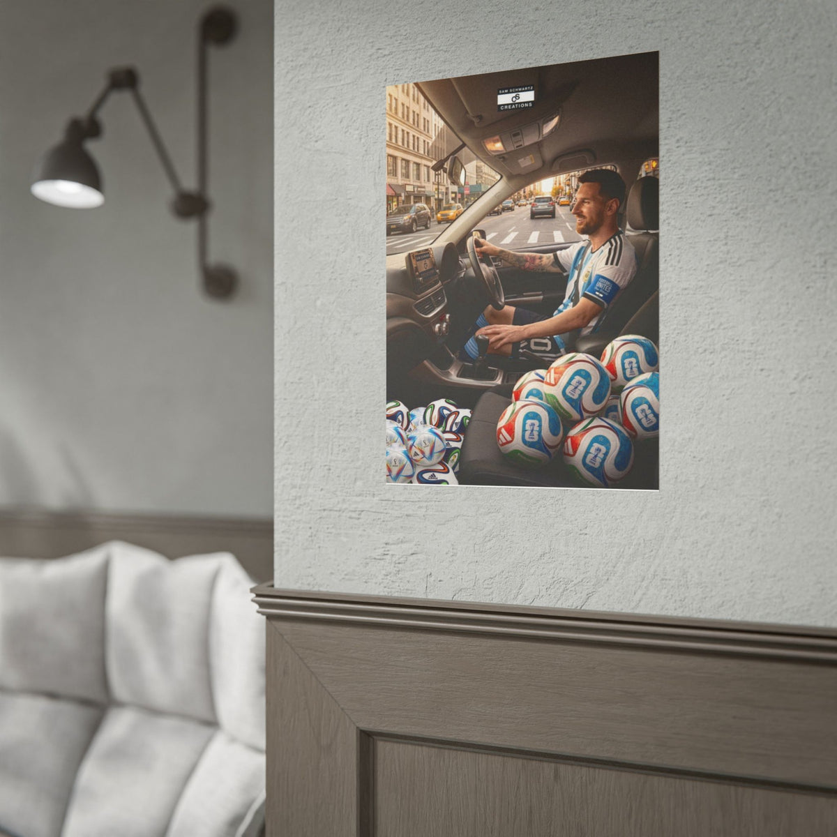 Driving the Dream Poster | Lionel Messi World Cup Football Wall Art