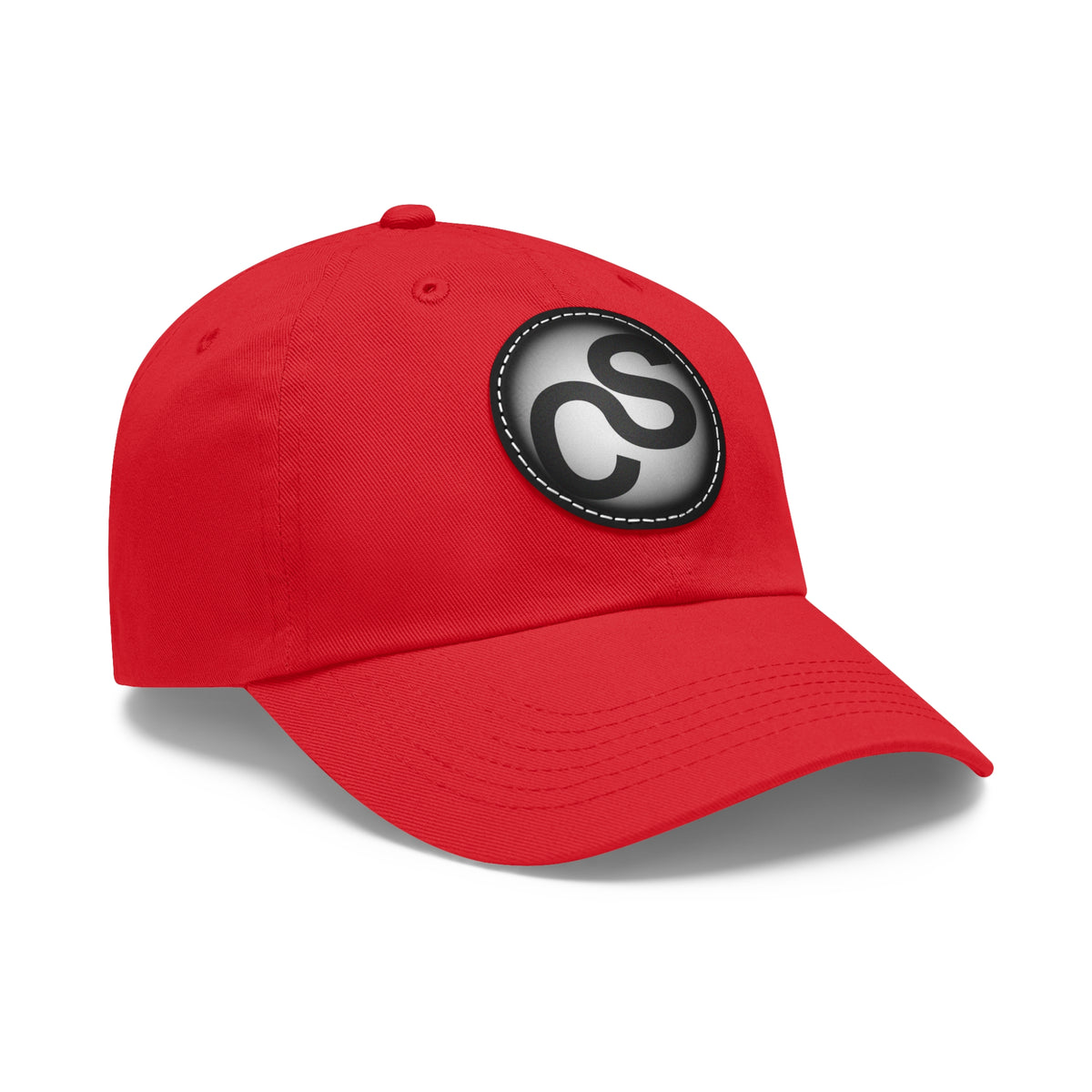 Round Leather Sam Schwartz Creations Patch Hat — Monogram Sam Schwartz Creations Casual Baseball Cap
