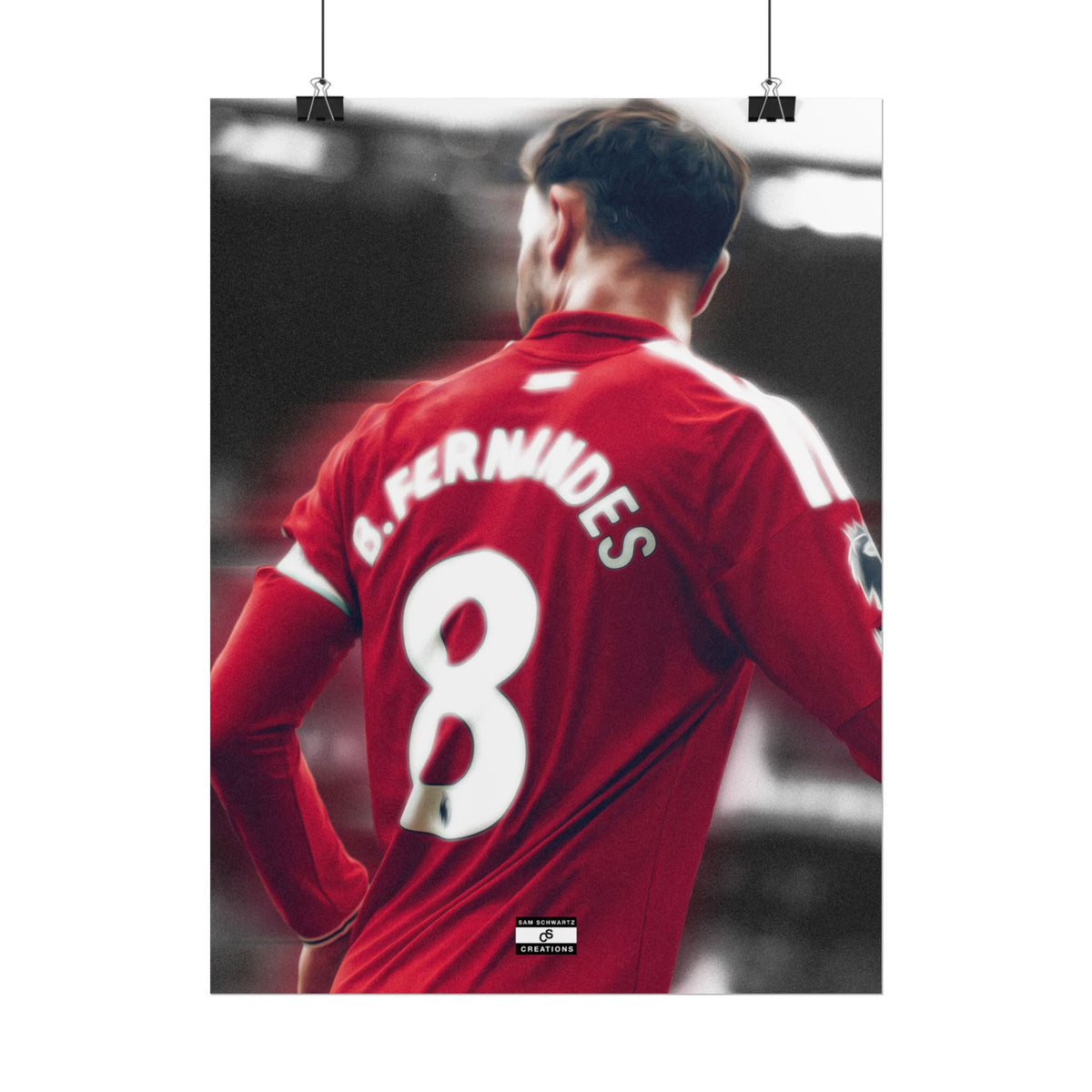 Number Eight Poster | Bruno Fernandes Manchester United Football Wall Art