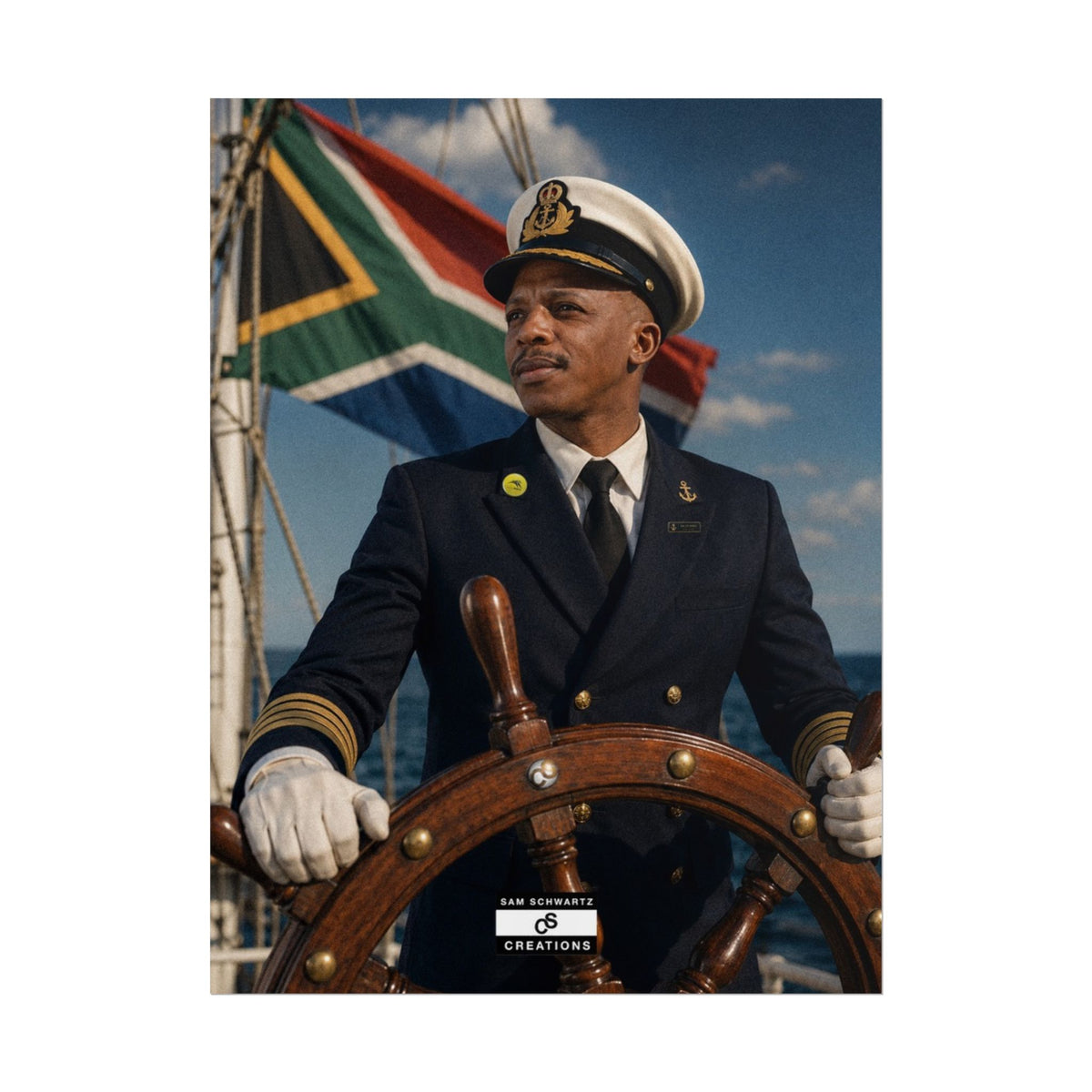Steering the Nation Poster | South African Football Captain Wall Art