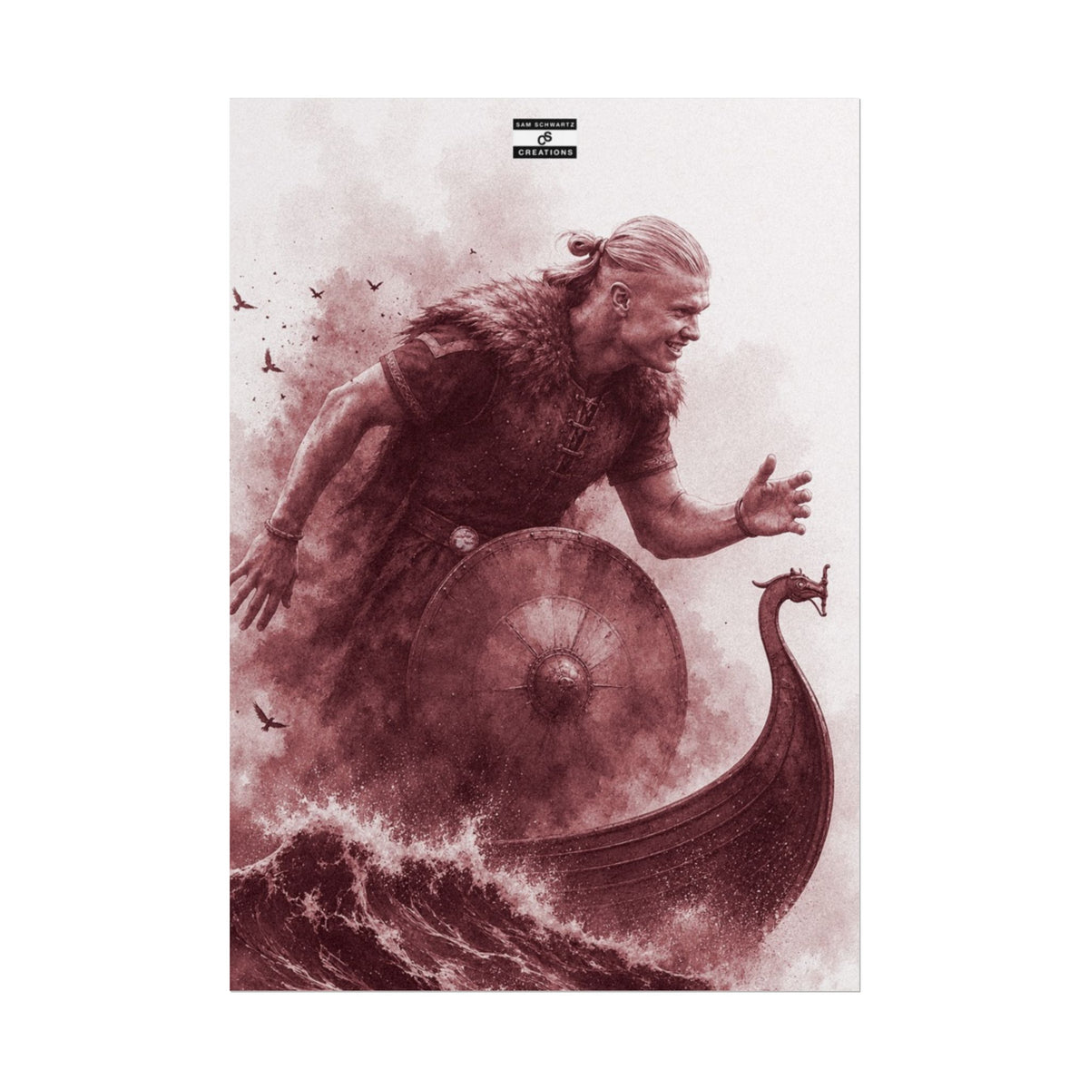 The Viking Poster | Erling Haaland Football Wall Art