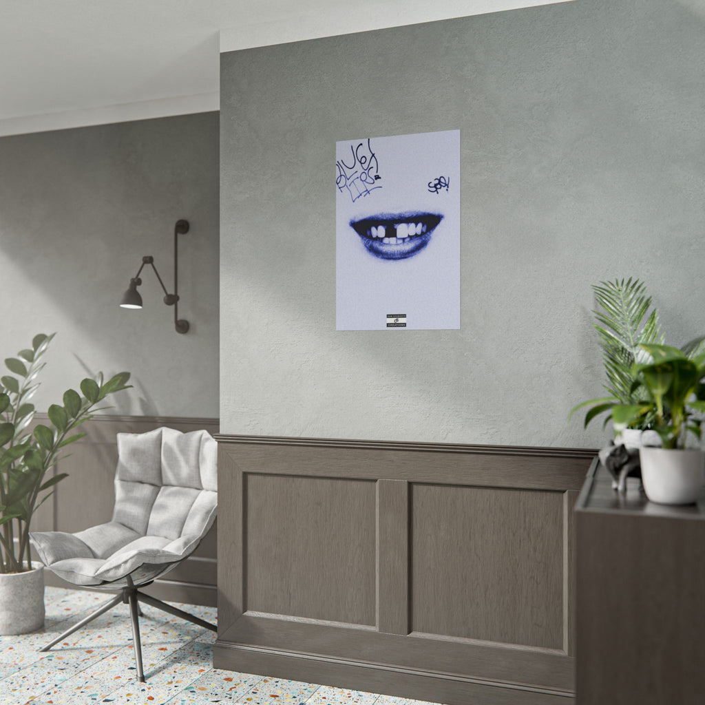 Blue Lips Poster | Experimental Hip-Hop Wall Art