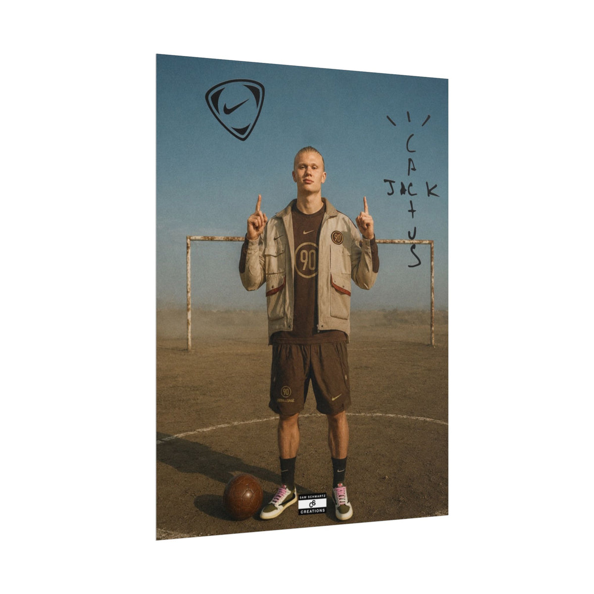 Cactus Jack 90 Poster | Erling Haaland Football Wall Art