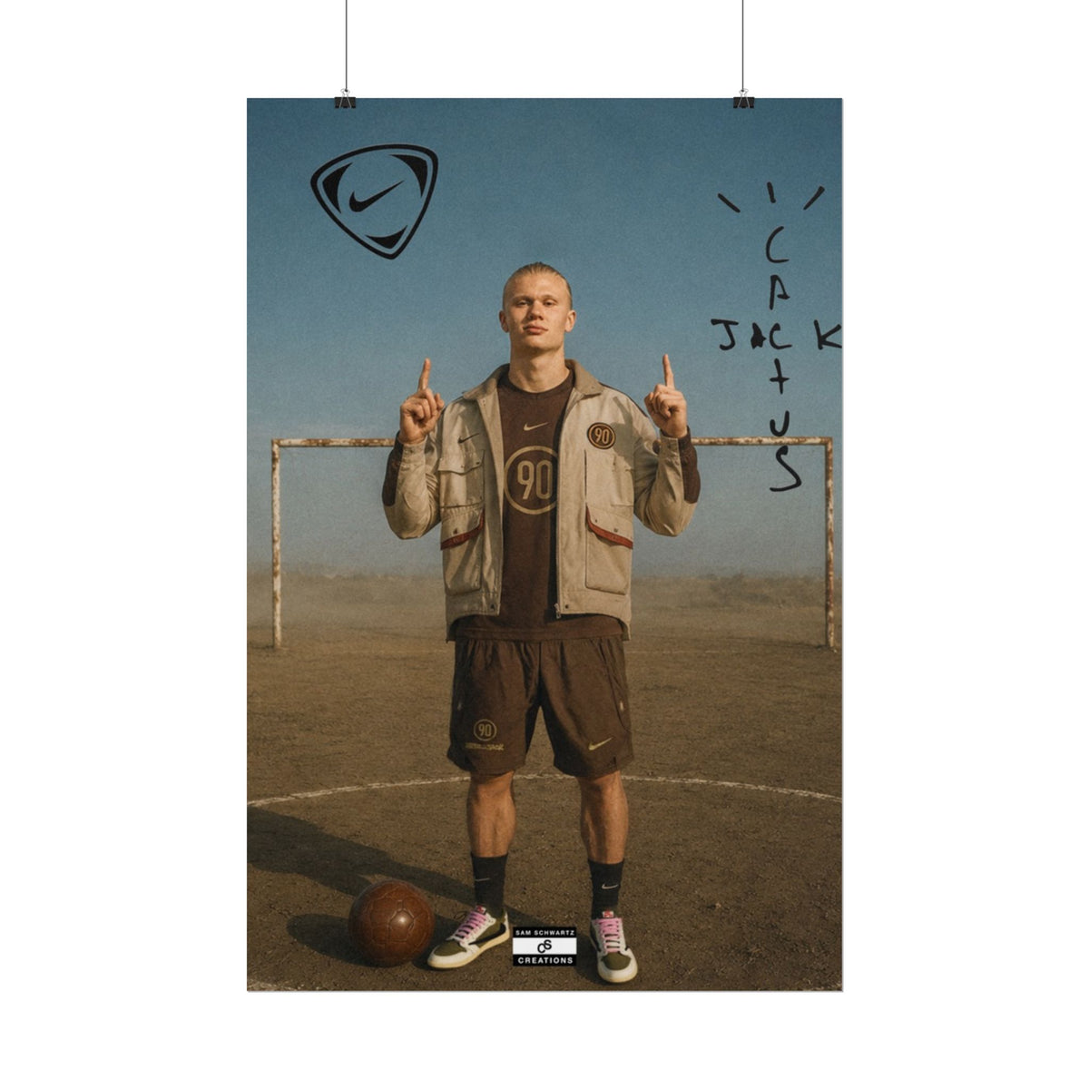 Cactus Jack 90 Poster | Erling Haaland Football Wall Art