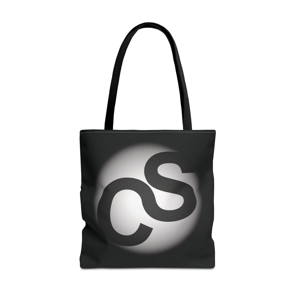 Monochrome Sam Schwartz Creations Logo Tote Bag – Minimalist Black & White Carryall