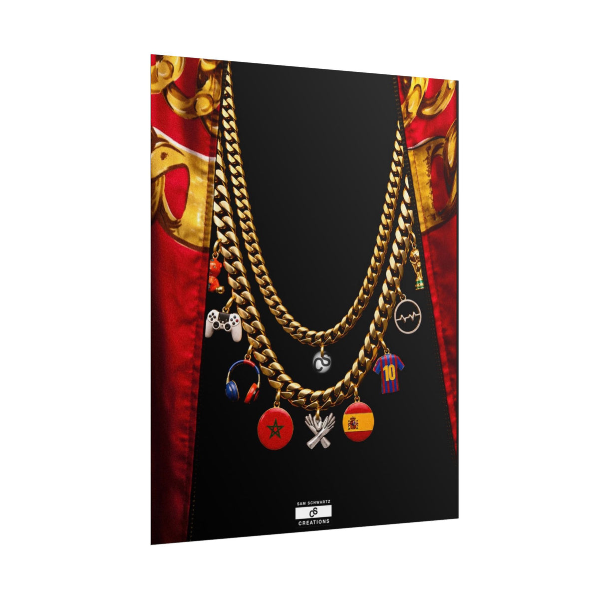 Culture in Gold Poster | Football, Music and Morocco-Spain Wall Art