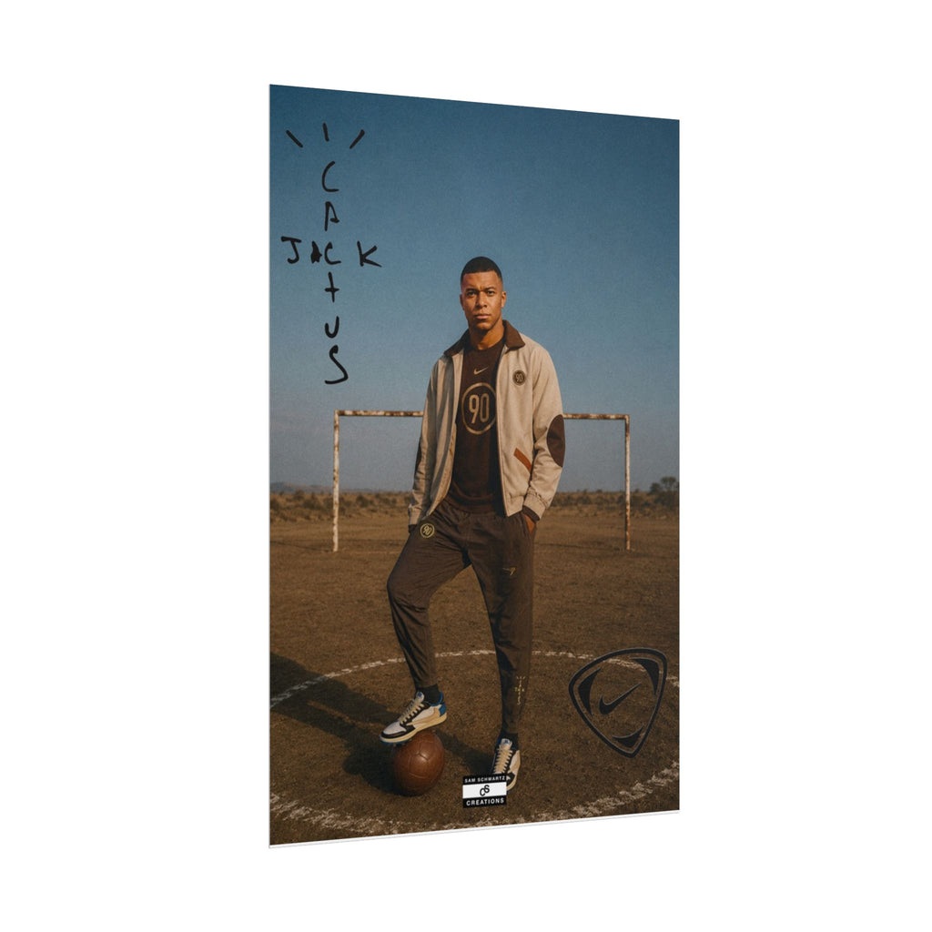 Cactus Jack 90 Poster | Kylian Mbappé Football Wall Art