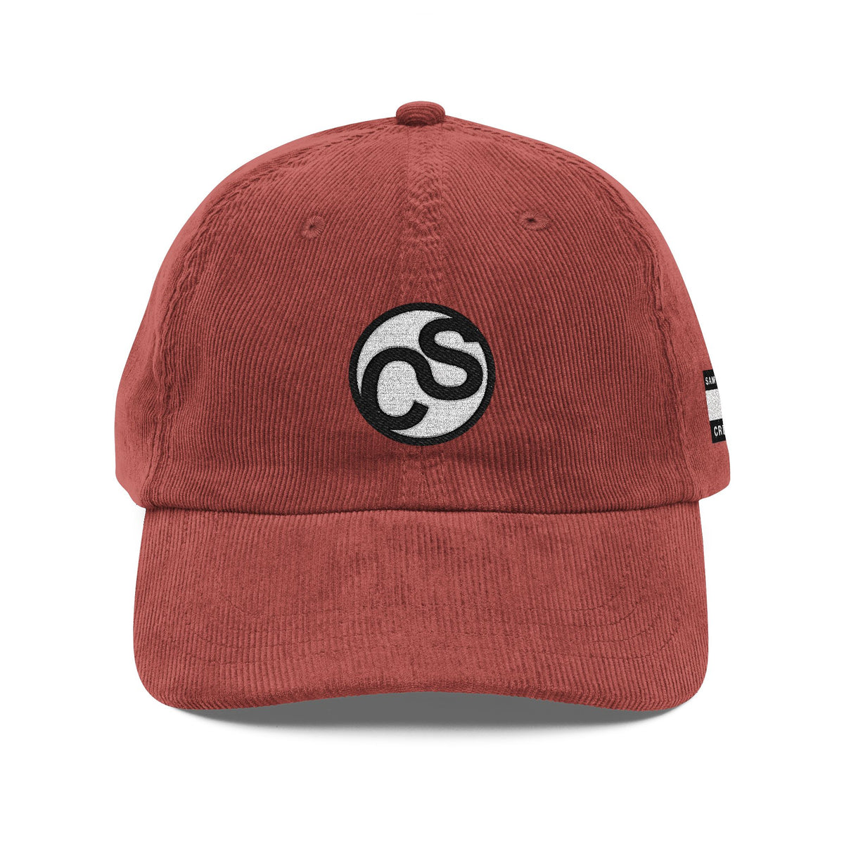 Vintage Sam Schwartz Creations Corduroy Cap — Embroidered Retro Symbol Dad Hat