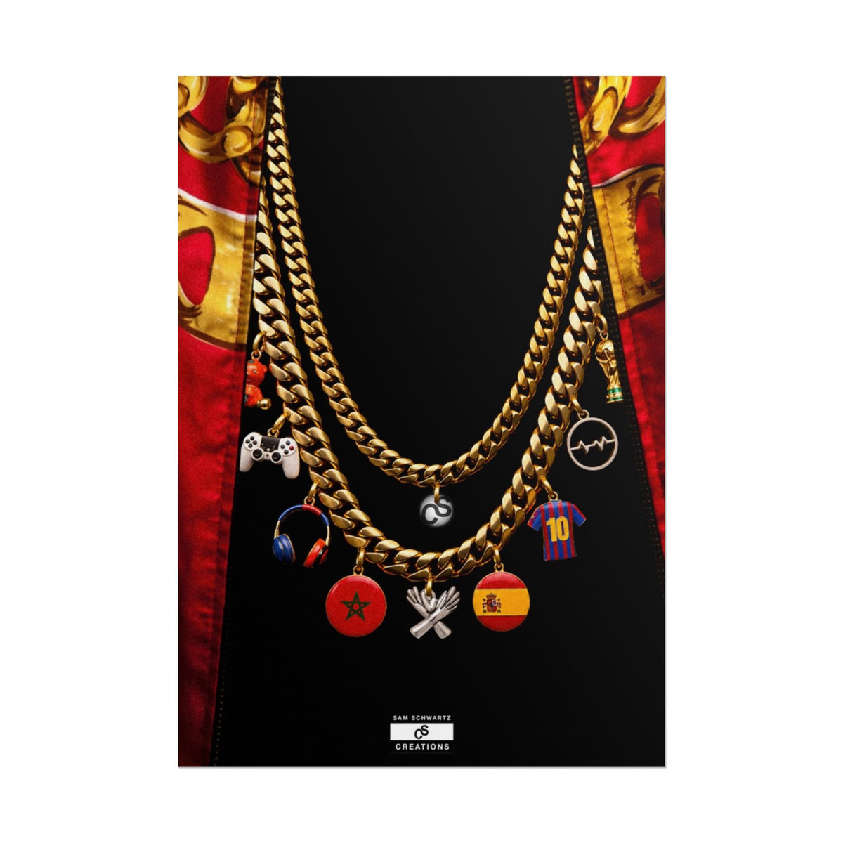 Culture in Gold Poster | Football, Music and Morocco-Spain Wall Art
