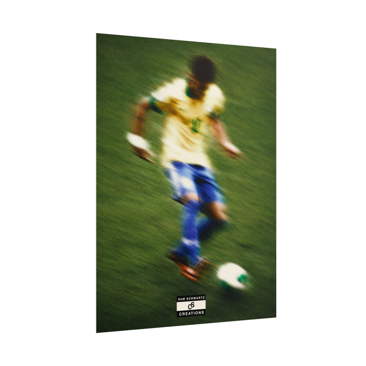 1/3 The Brazilian Prince Soccer Action Rolled Poster — Vintage Neymar Football Player Wall Art